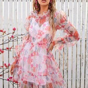 FLORAL MESH SPECIAL EVENT DRESS PREMIUM QUALITY